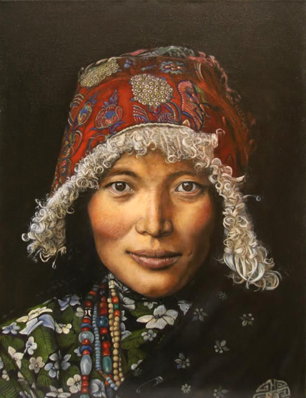 Judy Hester, Tibetan Woman, oil on canvas